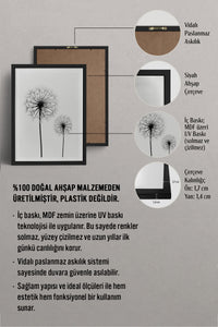 HOMEPACK Ahşap Çerçeveli Tablo Çerçeveli Poster Sanatsal Modern Duvar Dekoru BEK-8088