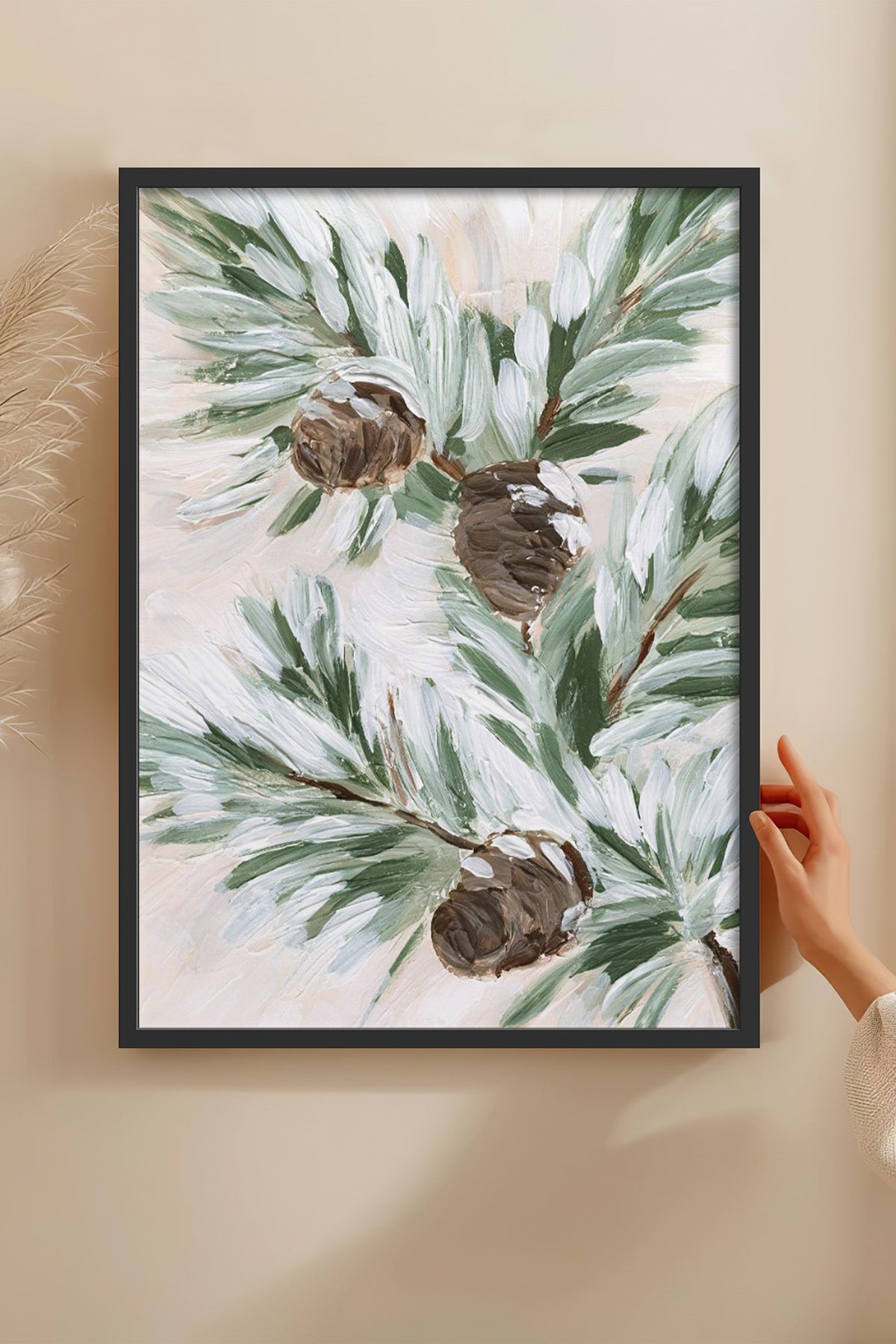 HOMEPACK Ahşap Çerçeveli Tablo Çerçeveli Poster Sanatsal Modern Duvar Dekoru BEK-8094