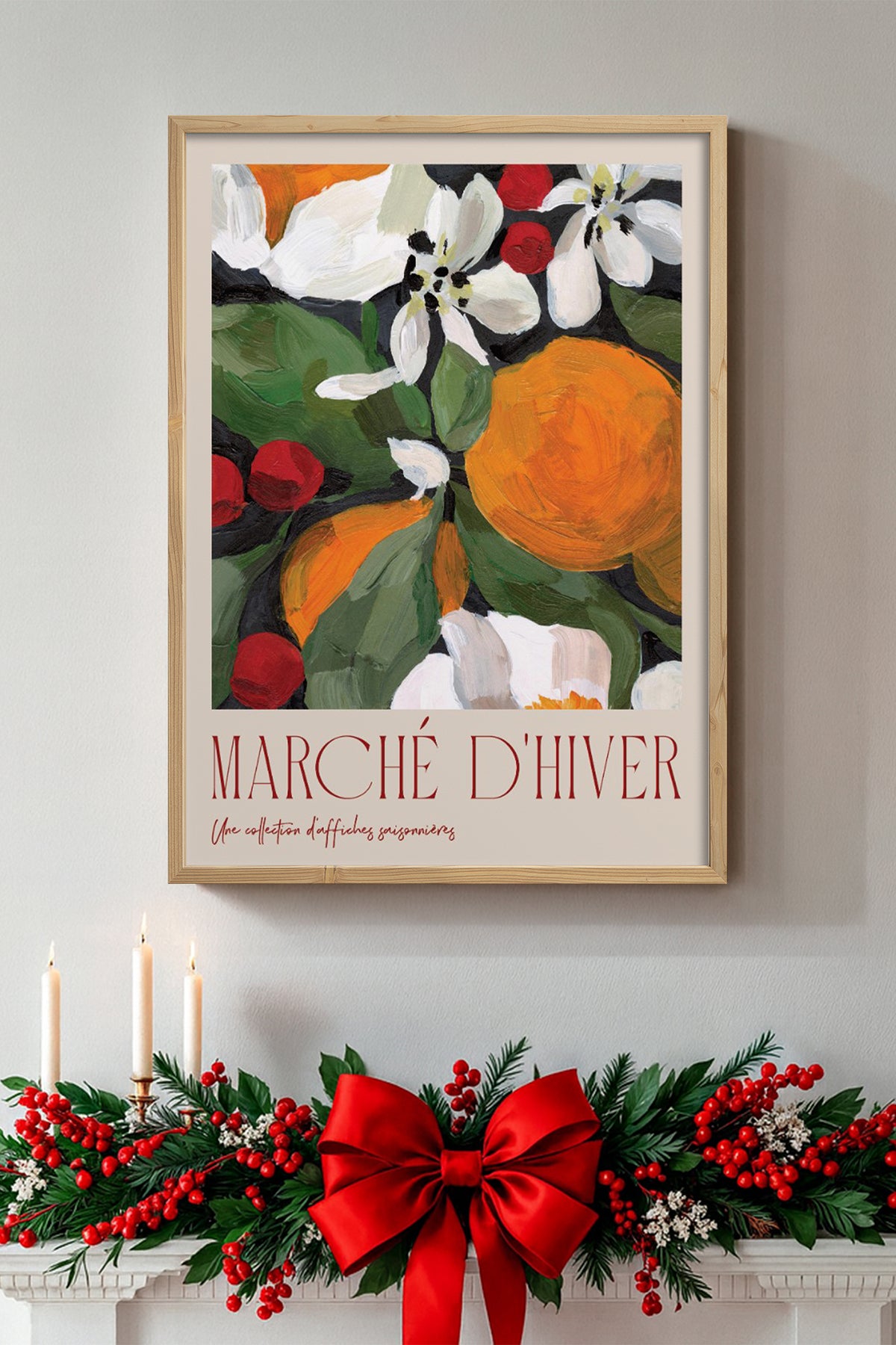 HOMEPACK Ahşap Çerçeveli Tablo Çerçeveli Poster Sanatsal Modern Duvar Dekoru BEK-8095