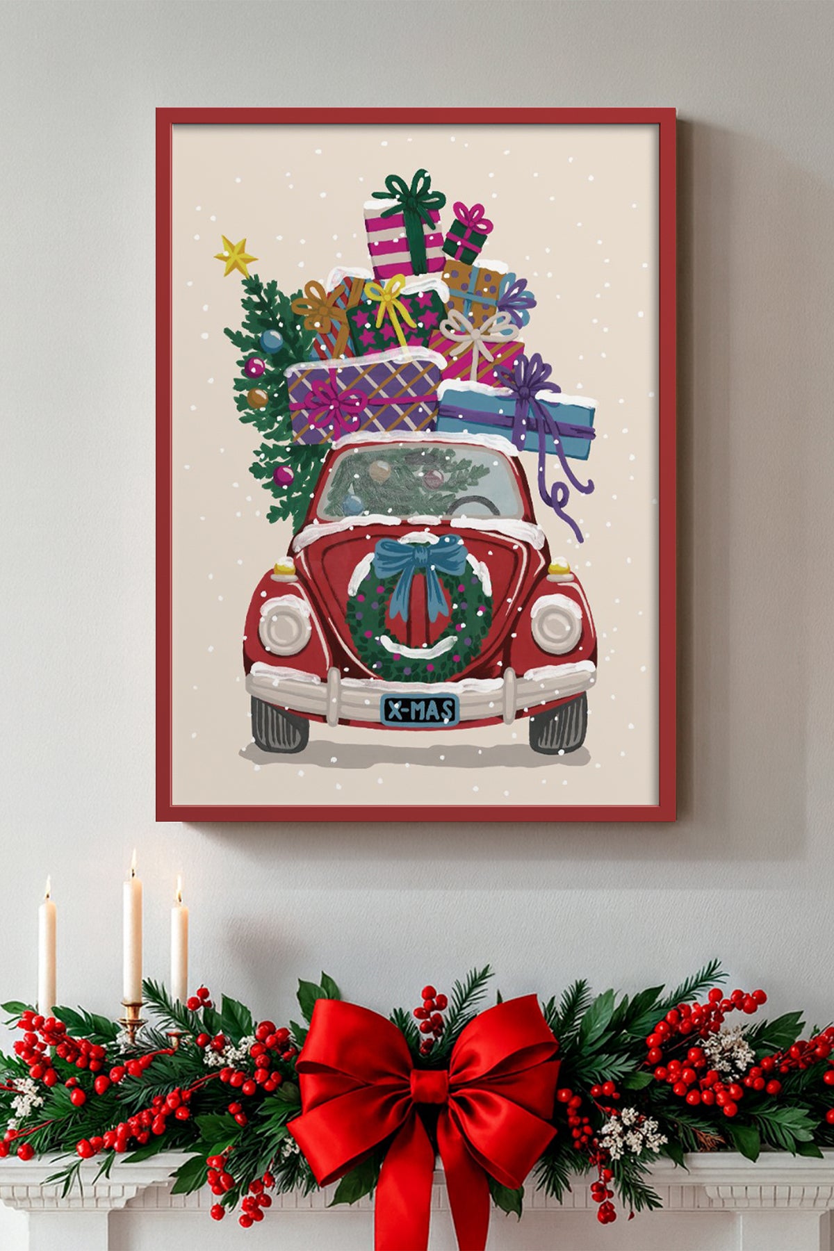HOMEPACK Ahşap Çerçeveli Tablo Çerçeveli Poster Sanatsal Modern Duvar Dekoru BEK-8096