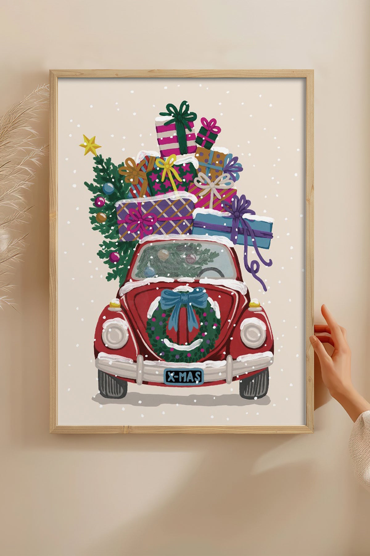 HOMEPACK Ahşap Çerçeveli Tablo Çerçeveli Poster Sanatsal Modern Duvar Dekoru BEK-8096