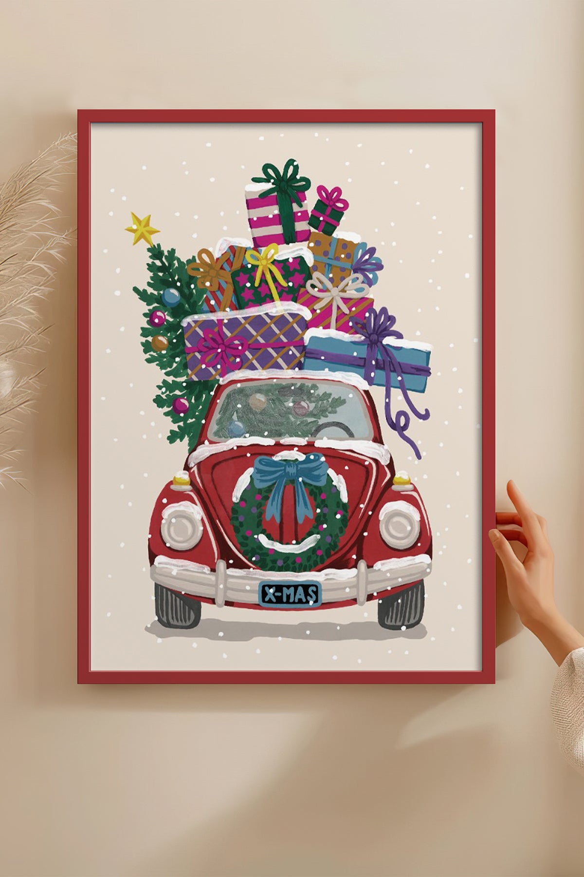 HOMEPACK Ahşap Çerçeveli Tablo Çerçeveli Poster Sanatsal Modern Duvar Dekoru BEK-8096