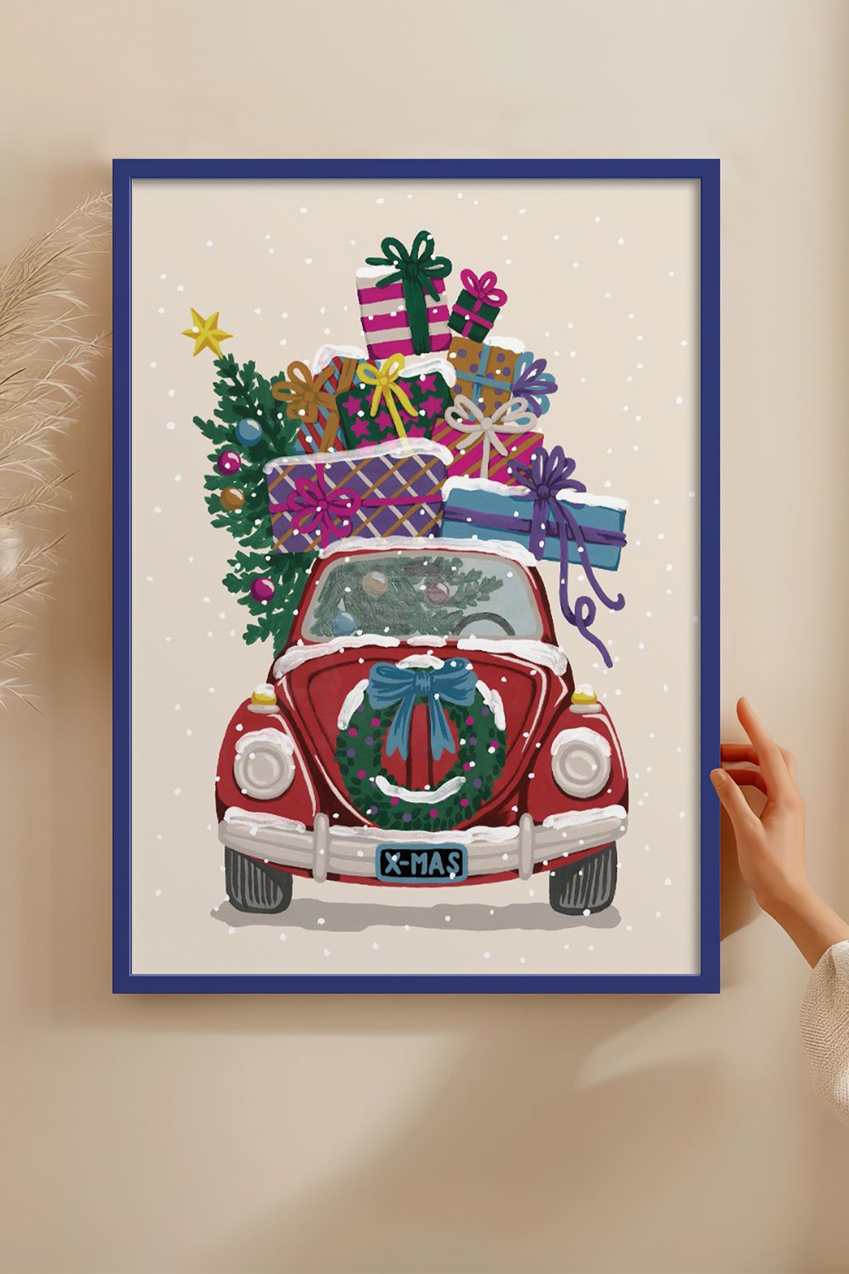 HOMEPACK Ahşap Çerçeveli Tablo Çerçeveli Poster Sanatsal Modern Duvar Dekoru BEK-8096