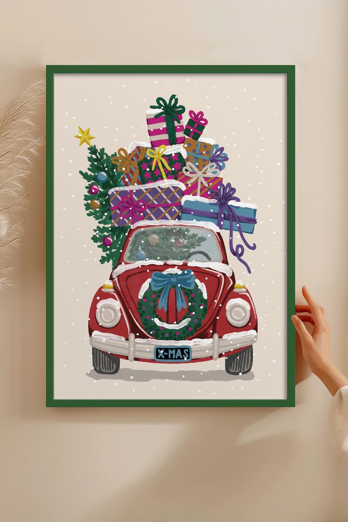 HOMEPACK Ahşap Çerçeveli Tablo Çerçeveli Poster Sanatsal Modern Duvar Dekoru BEK-8096