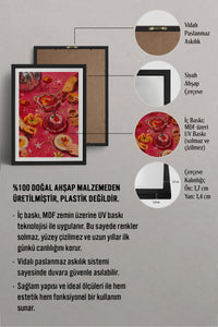 HOMEPACK Ahşap Çerçeveli Tablo Çerçeveli Poster Sanatsal Modern Duvar Dekoru BEK-8099