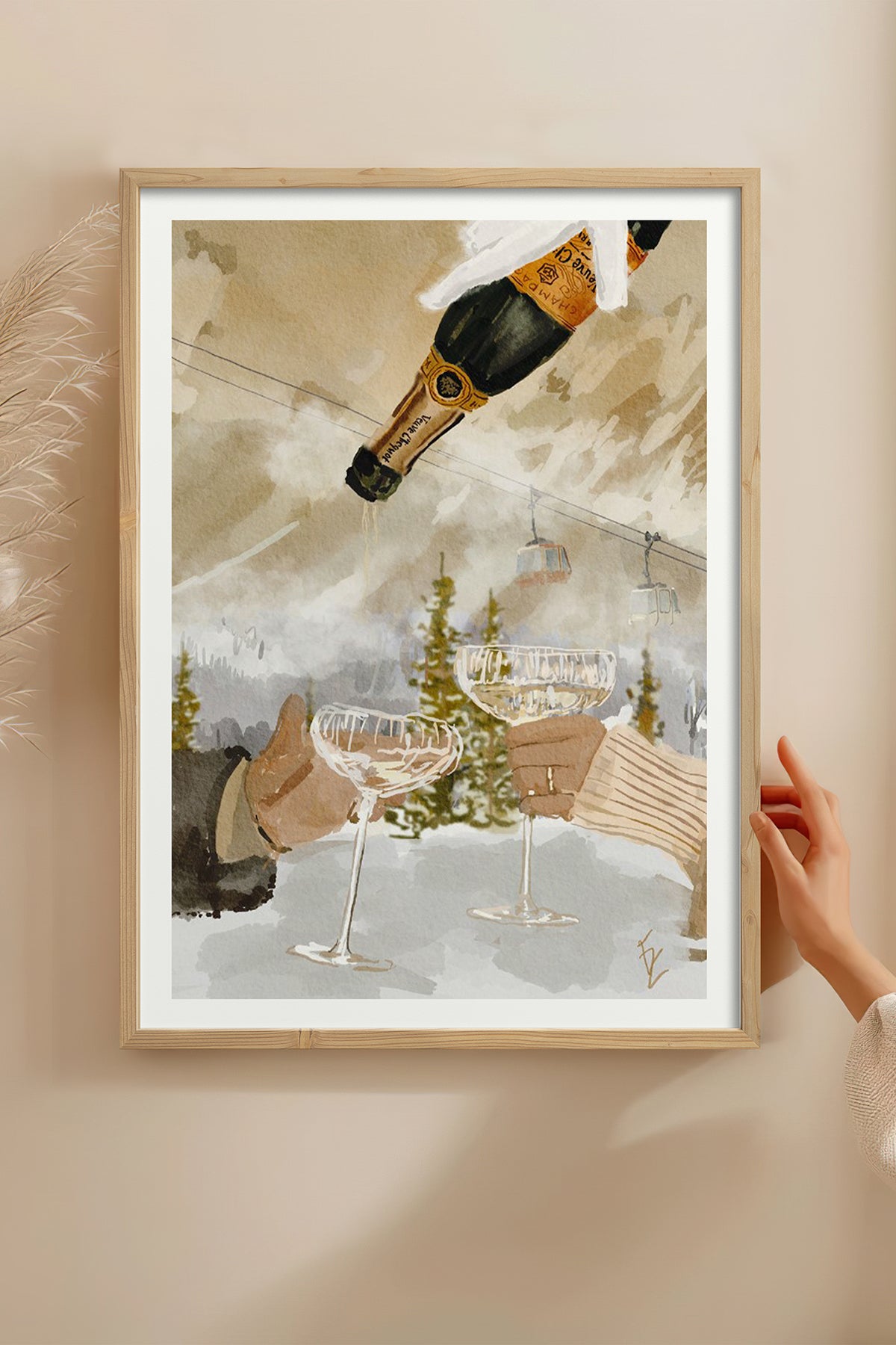 HOMEPACK Ahşap Çerçeveli Tablo Çerçeveli Poster Sanatsal Modern Duvar Dekoru BEK-8103