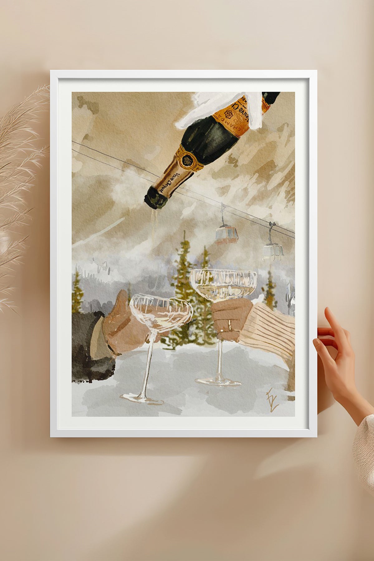 HOMEPACK Ahşap Çerçeveli Tablo Çerçeveli Poster Sanatsal Modern Duvar Dekoru BEK-8103