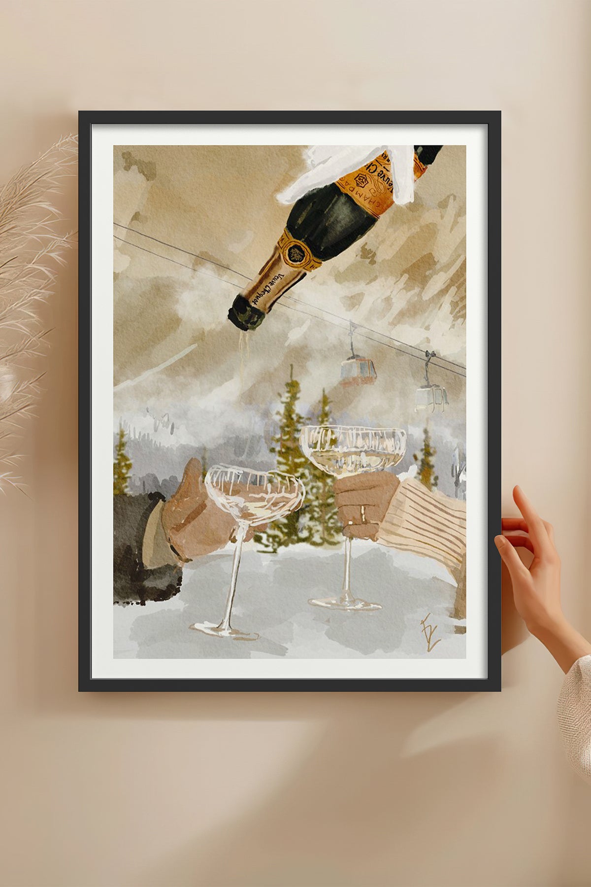 HOMEPACK Ahşap Çerçeveli Tablo Çerçeveli Poster Sanatsal Modern Duvar Dekoru BEK-8103