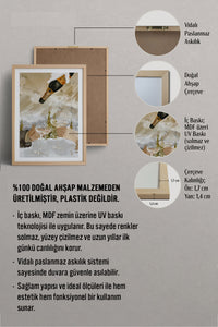HOMEPACK Ahşap Çerçeveli Tablo Çerçeveli Poster Sanatsal Modern Duvar Dekoru BEK-8103