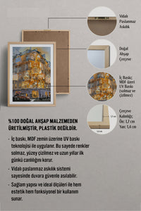 HOMEPACK Ahşap Çerçeveli Tablo Çerçeveli Poster Sanatsal Modern Duvar Dekoru BEK-8104