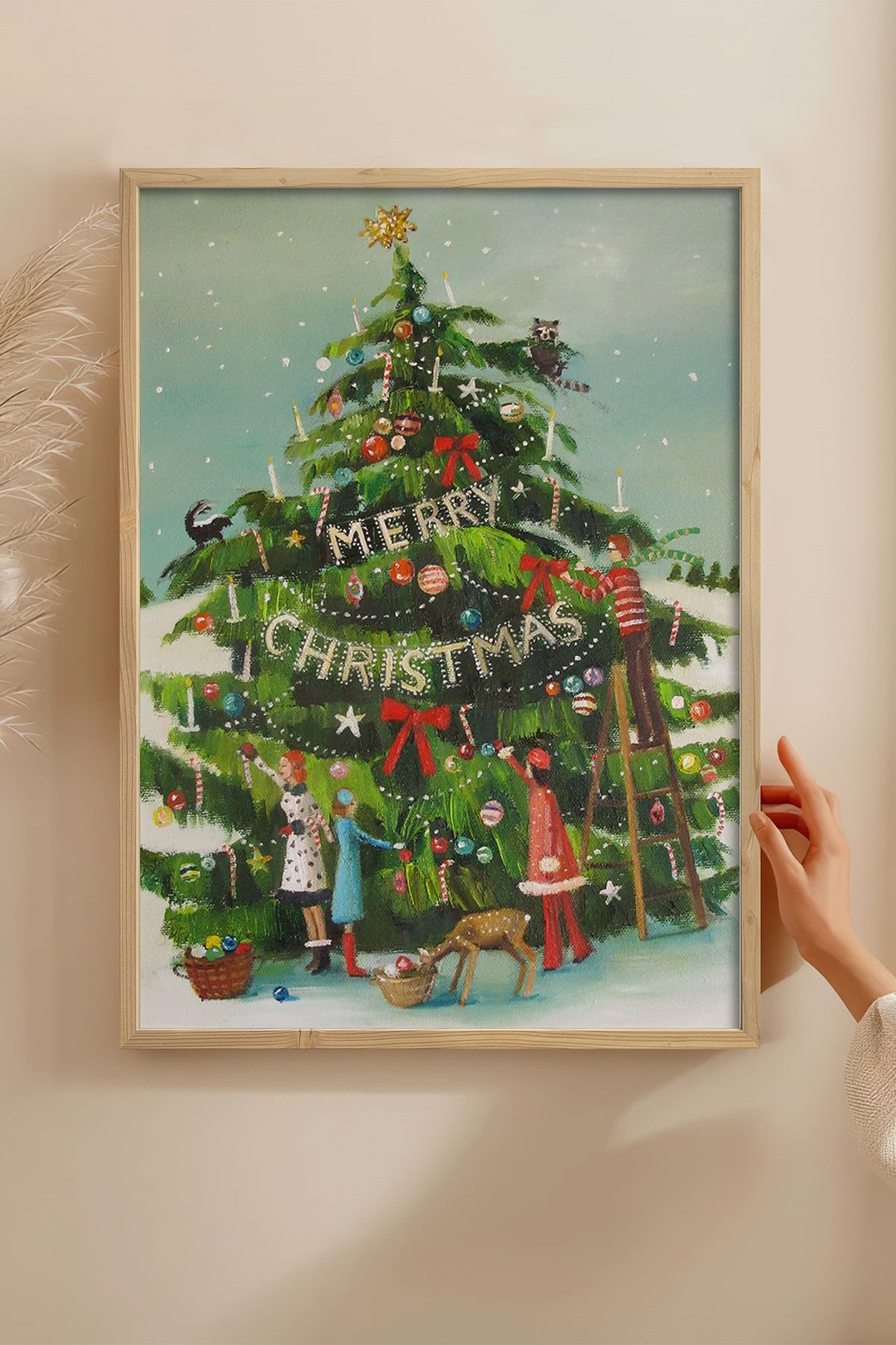 HOMEPACK Ahşap Çerçeveli Tablo Çerçeveli Poster Sanatsal Modern Duvar Dekoru BEK-8105