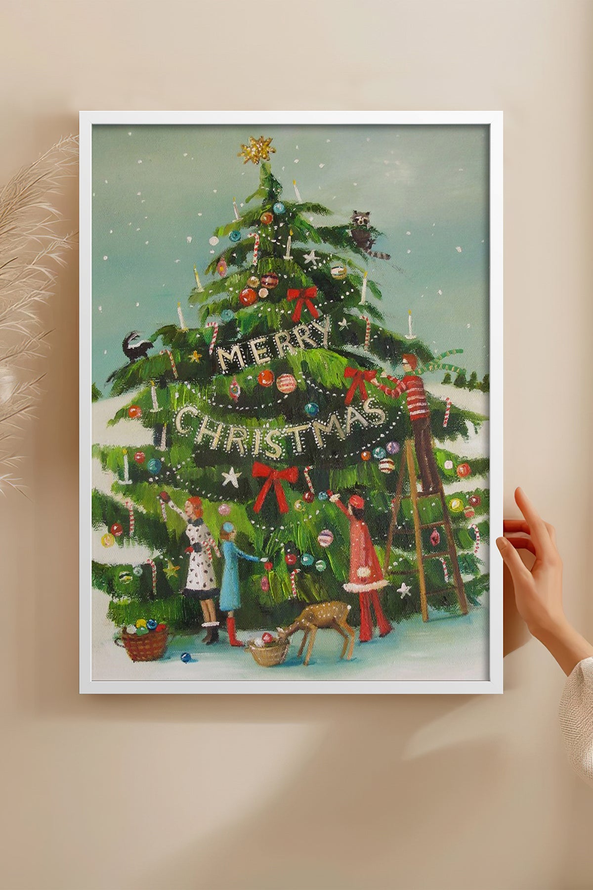 HOMEPACK Ahşap Çerçeveli Tablo Çerçeveli Poster Sanatsal Modern Duvar Dekoru BEK-8105