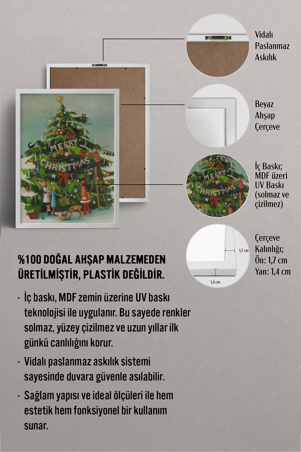 HOMEPACK Ahşap Çerçeveli Tablo Çerçeveli Poster Sanatsal Modern Duvar Dekoru BEK-8105