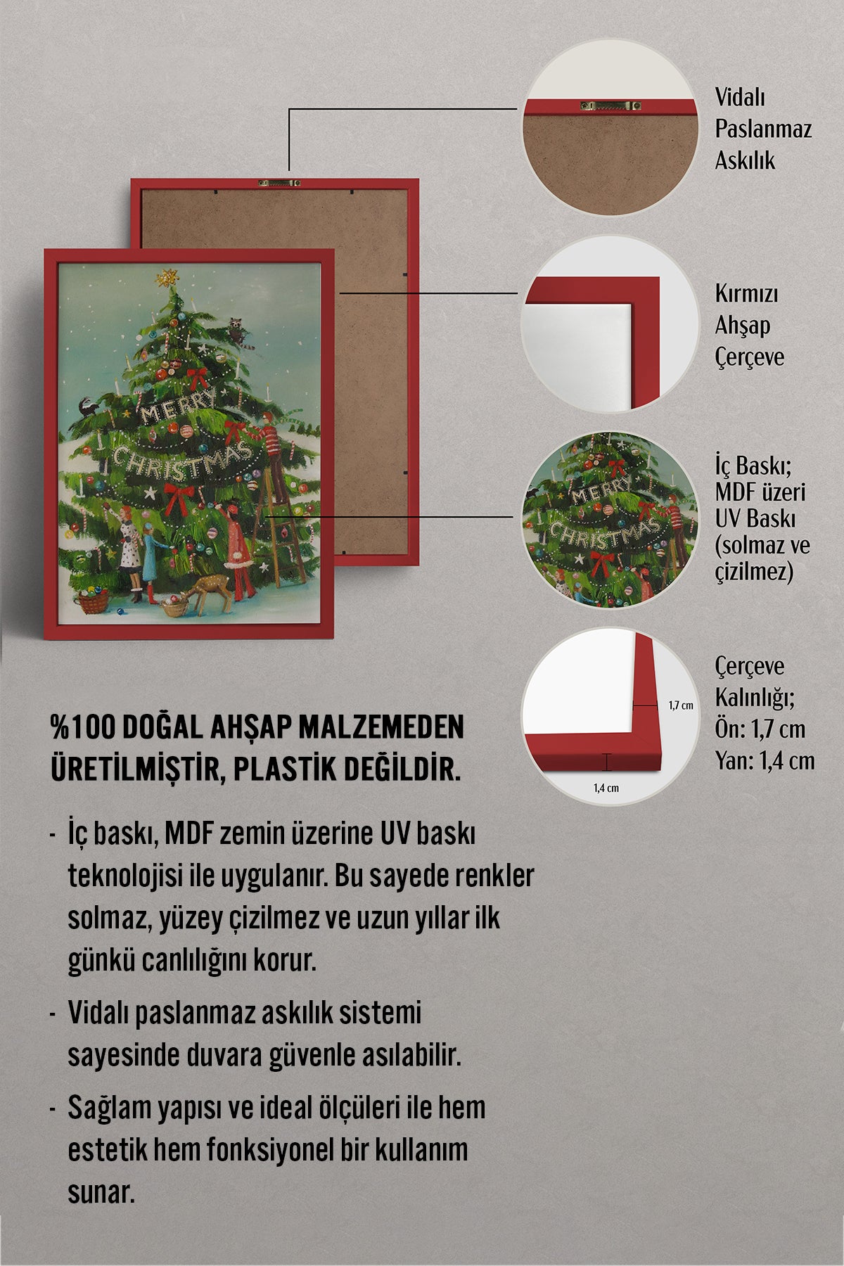 HOMEPACK Ahşap Çerçeveli Tablo Çerçeveli Poster Sanatsal Modern Duvar Dekoru BEK-8105