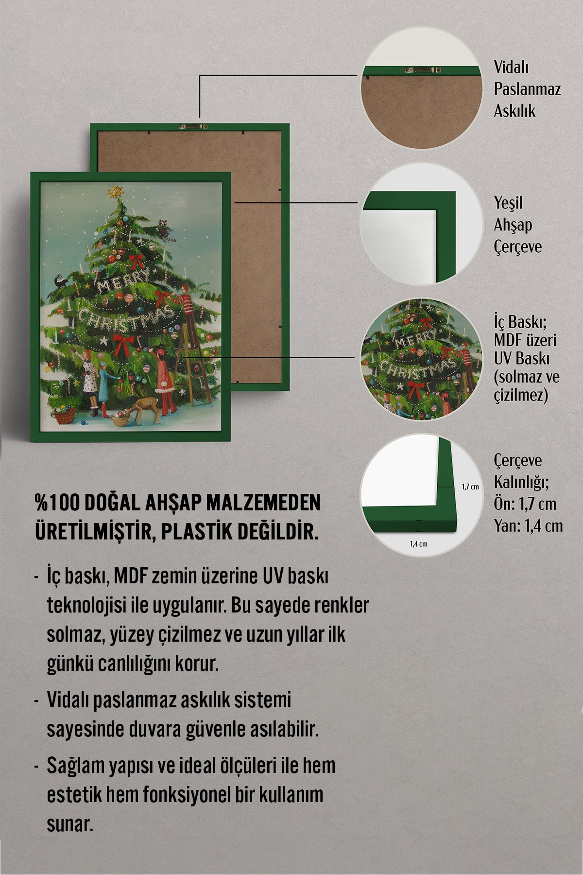 HOMEPACK Ahşap Çerçeveli Tablo Çerçeveli Poster Sanatsal Modern Duvar Dekoru BEK-8105