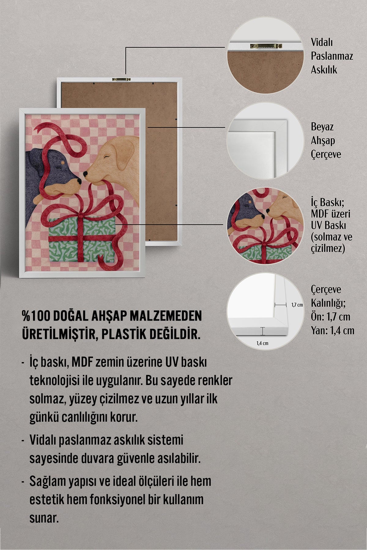 HOMEPACK Ahşap Çerçeveli Tablo Çerçeveli Poster Sanatsal Modern Duvar Dekoru BEK-8106