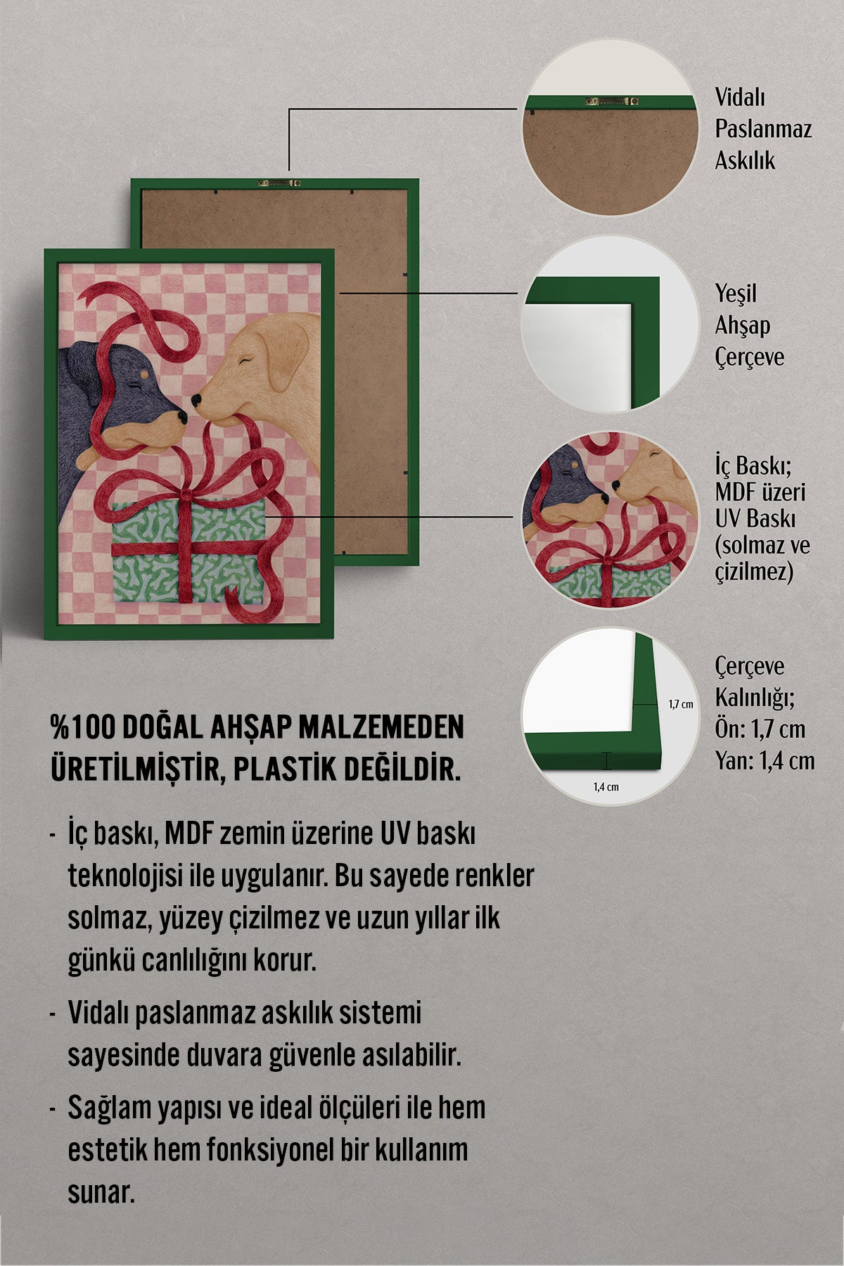 HOMEPACK Ahşap Çerçeveli Tablo Çerçeveli Poster Sanatsal Modern Duvar Dekoru BEK-8106