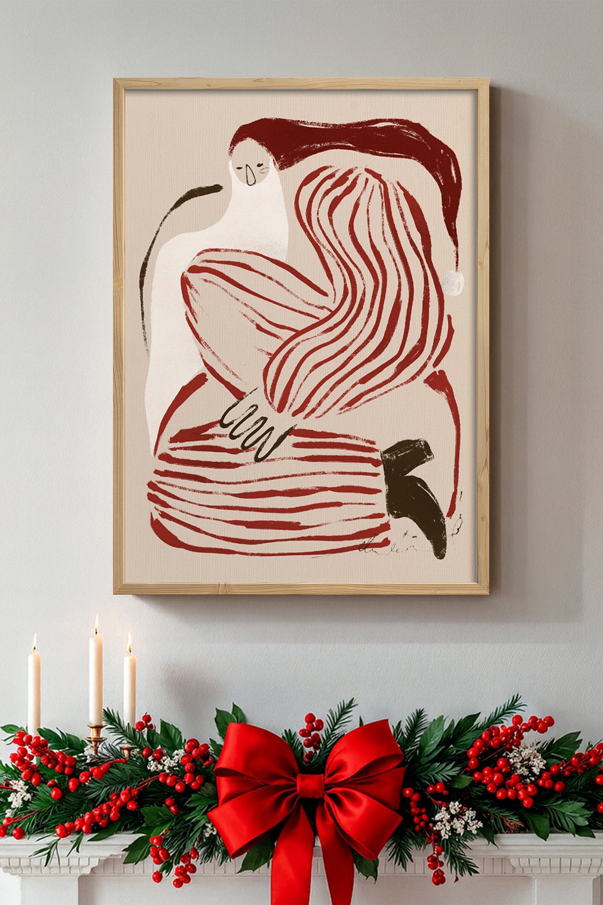 HOMEPACK Ahşap Çerçeveli Tablo Çerçeveli Poster Sanatsal Modern Duvar Dekoru BEK-8107