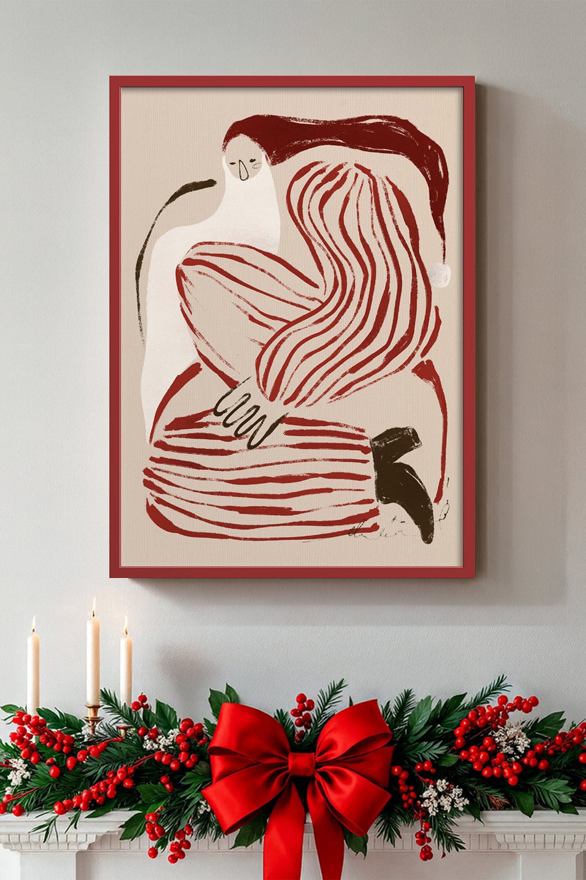 HOMEPACK Ahşap Çerçeveli Tablo Çerçeveli Poster Sanatsal Modern Duvar Dekoru BEK-8107