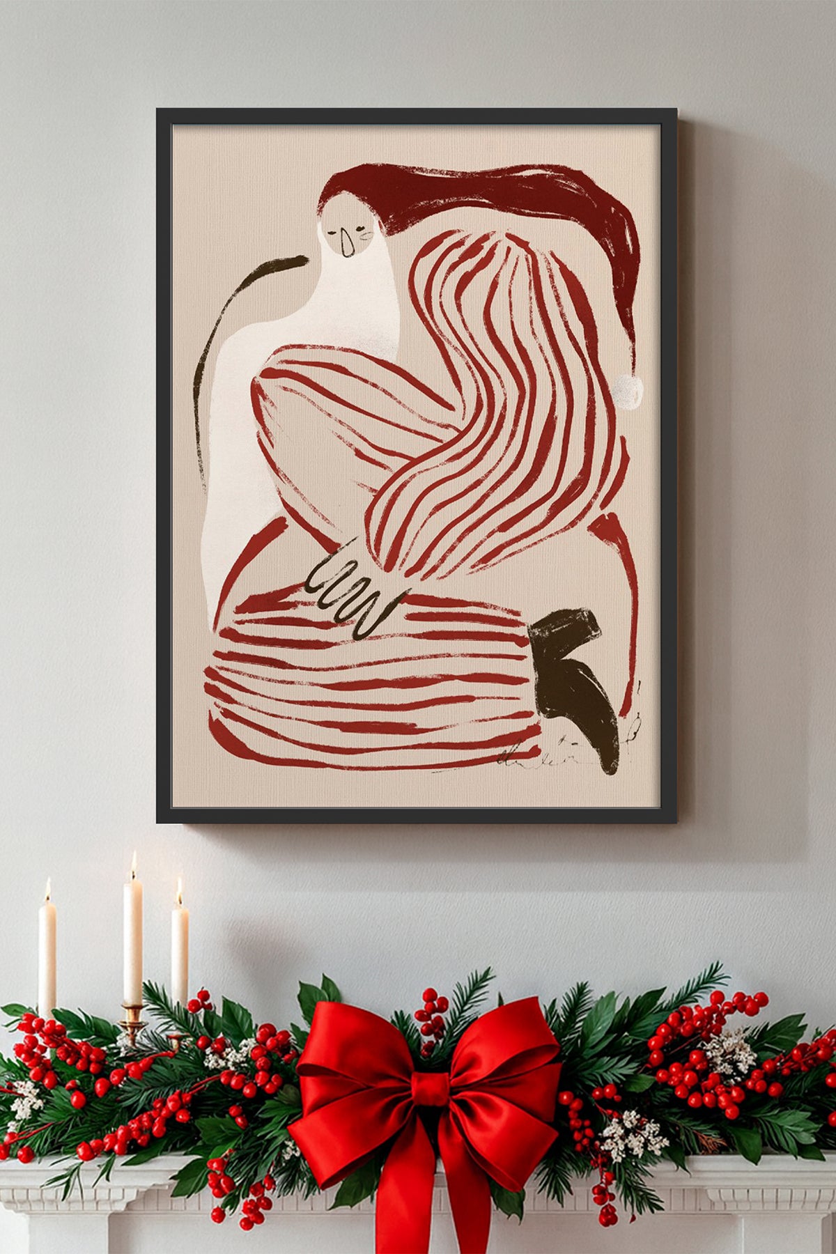 HOMEPACK Ahşap Çerçeveli Tablo Çerçeveli Poster Sanatsal Modern Duvar Dekoru BEK-8107