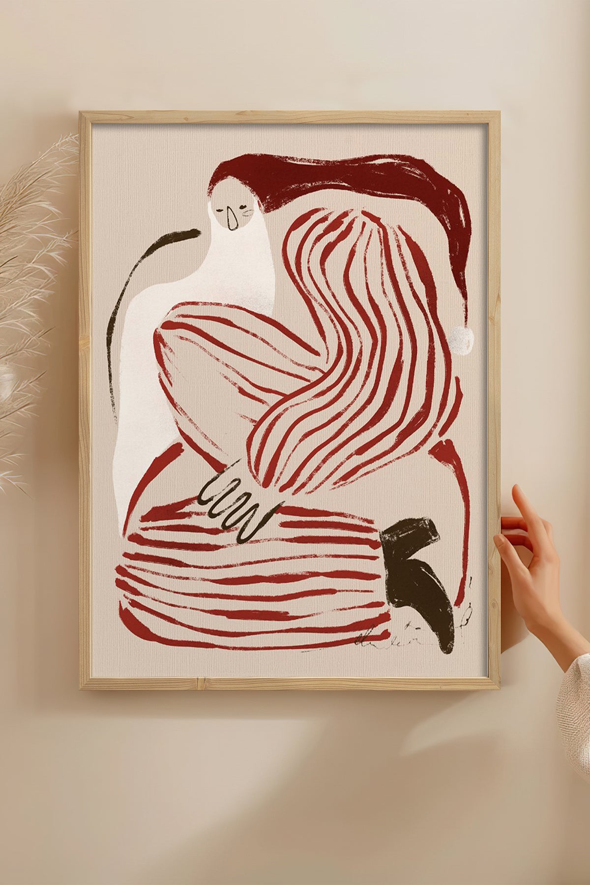 HOMEPACK Ahşap Çerçeveli Tablo Çerçeveli Poster Sanatsal Modern Duvar Dekoru BEK-8107