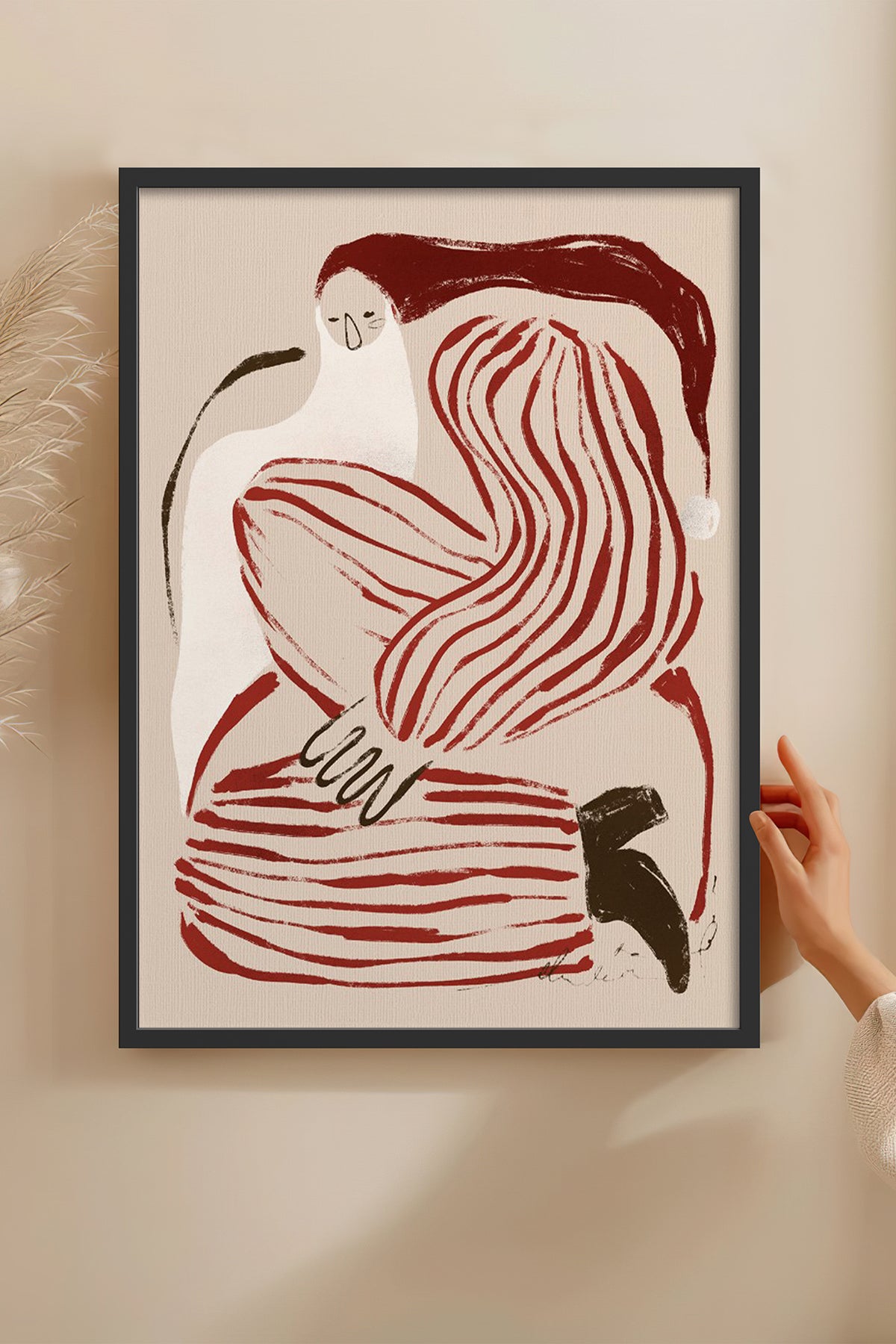 HOMEPACK Ahşap Çerçeveli Tablo Çerçeveli Poster Sanatsal Modern Duvar Dekoru BEK-8107