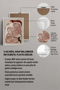 HOMEPACK Ahşap Çerçeveli Tablo Çerçeveli Poster Sanatsal Modern Duvar Dekoru BEK-8107