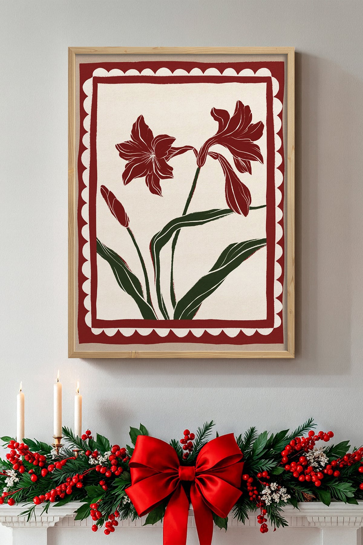 HOMEPACK Ahşap Çerçeveli Tablo Çerçeveli Poster Sanatsal Modern Duvar Dekoru BEK-8108