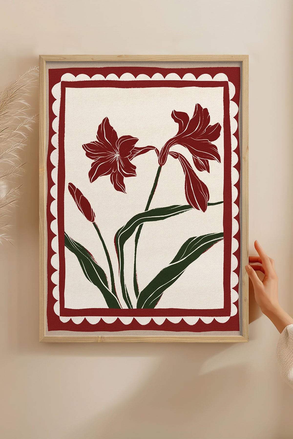 HOMEPACK Ahşap Çerçeveli Tablo Çerçeveli Poster Sanatsal Modern Duvar Dekoru BEK-8108
