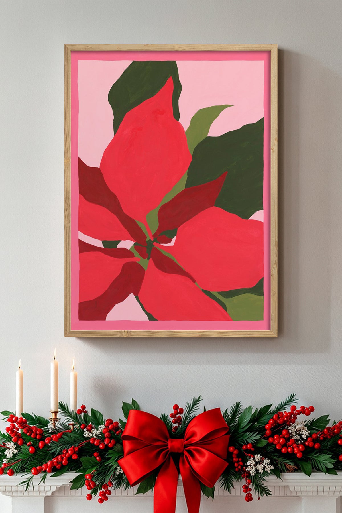 HOMEPACK Ahşap Çerçeveli Tablo Çerçeveli Poster Sanatsal Modern Duvar Dekoru BEK-8109