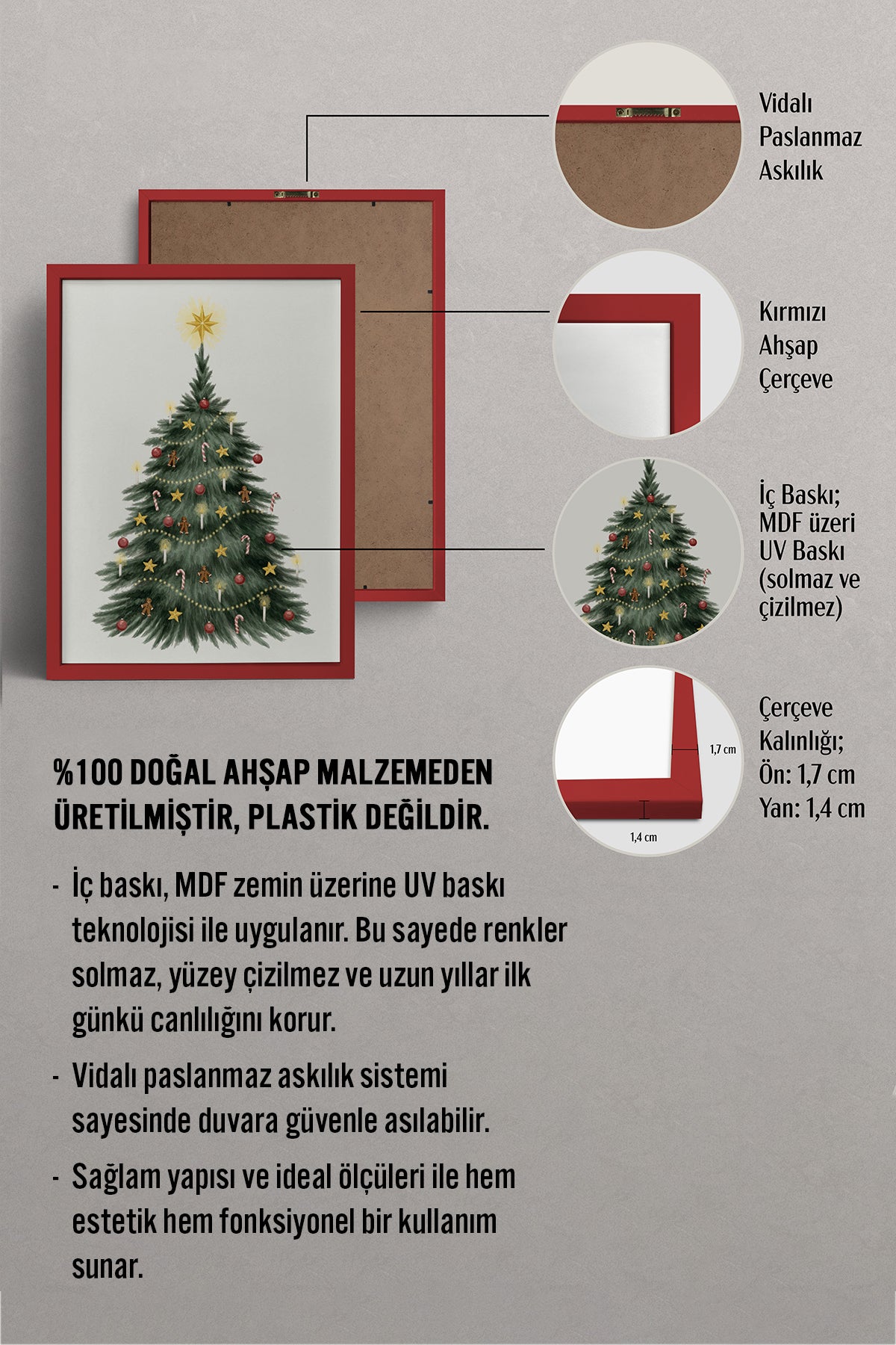 HOMEPACK Ahşap Çerçeveli Tablo Çerçeveli Poster Sanatsal Modern Duvar Dekoru BEK-8112