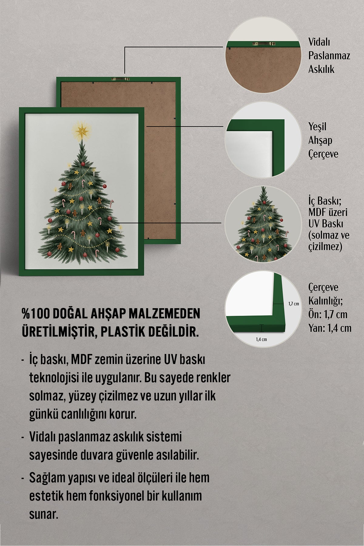 HOMEPACK Ahşap Çerçeveli Tablo Çerçeveli Poster Sanatsal Modern Duvar Dekoru BEK-8112