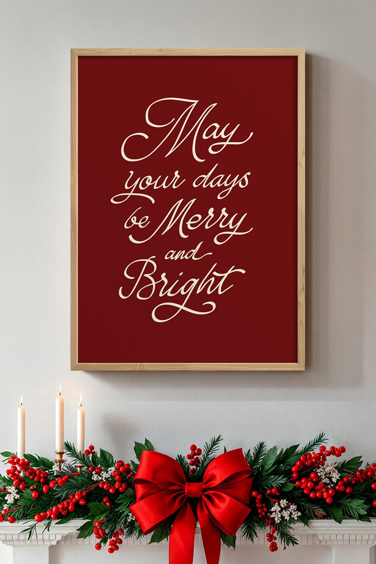 HOMEPACK Ahşap Çerçeveli Tablo Çerçeveli Poster Sanatsal Modern Duvar Dekoru BEK-8113