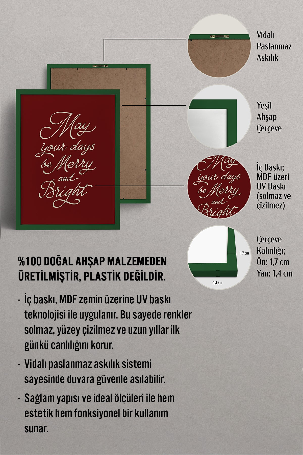 HOMEPACK Ahşap Çerçeveli Tablo Çerçeveli Poster Sanatsal Modern Duvar Dekoru BEK-8113