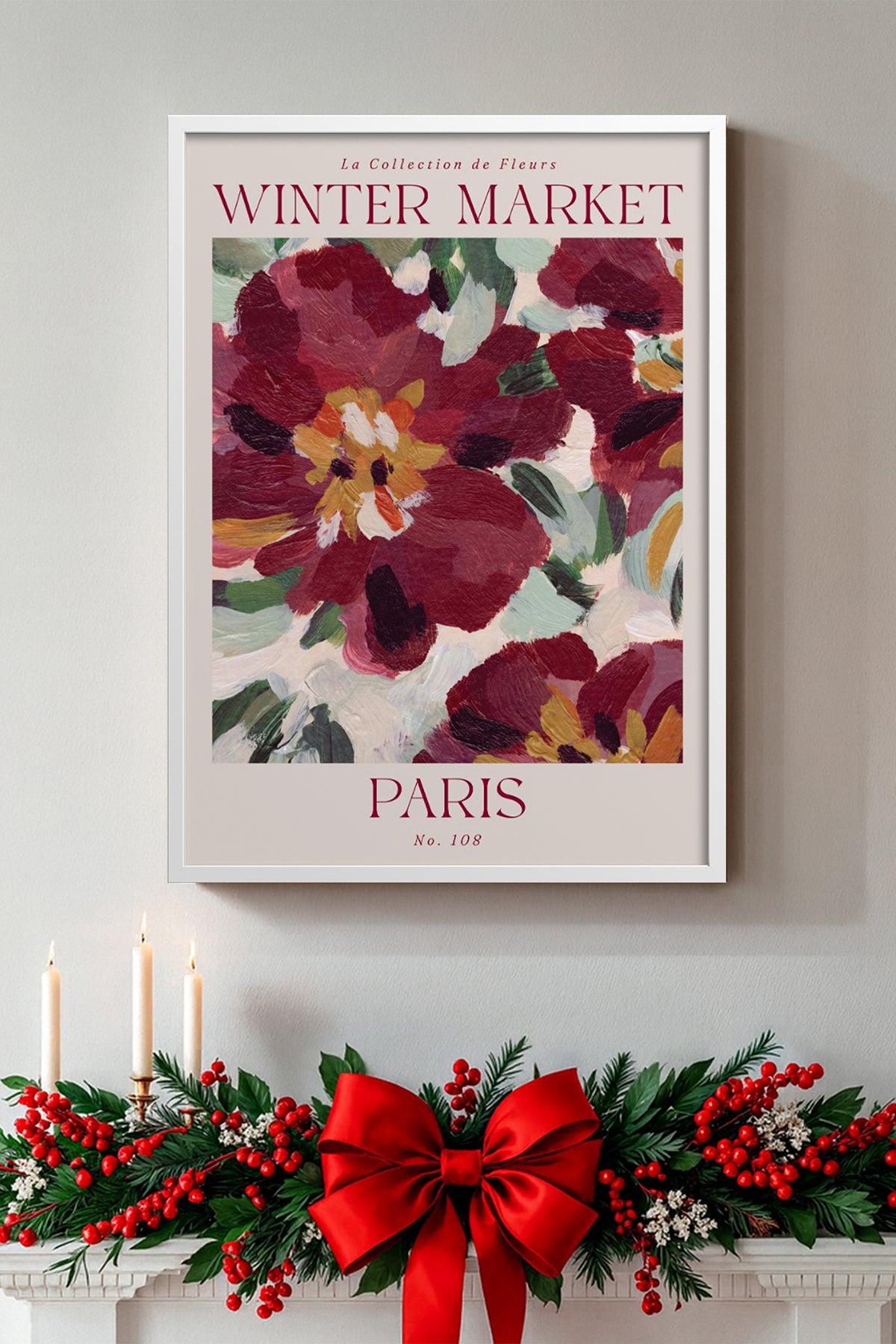 HOMEPACK Ahşap Çerçeveli Tablo Çerçeveli Poster Sanatsal Modern Duvar Dekoru BEK-8115