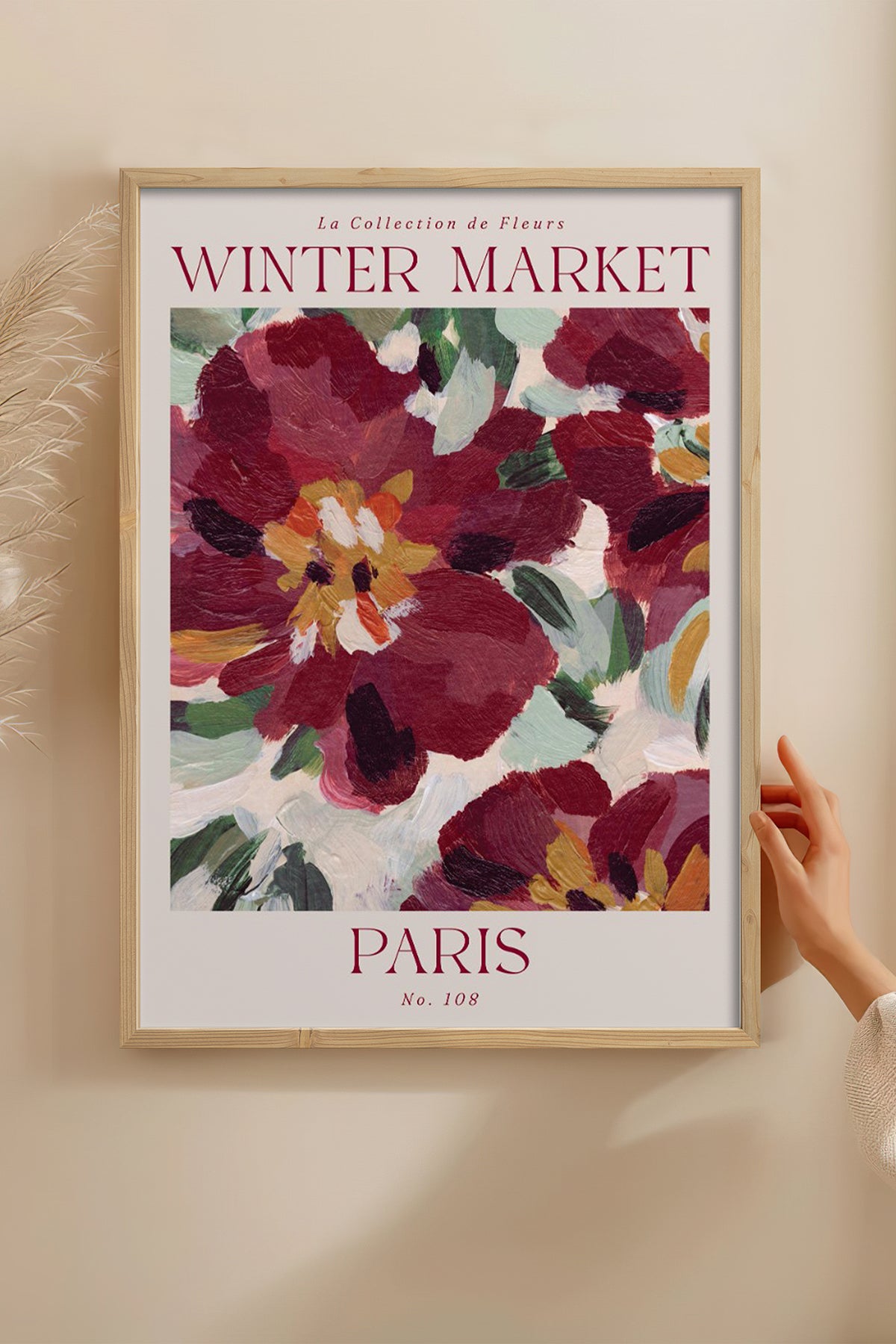 HOMEPACK Ahşap Çerçeveli Tablo Çerçeveli Poster Sanatsal Modern Duvar Dekoru BEK-8115
