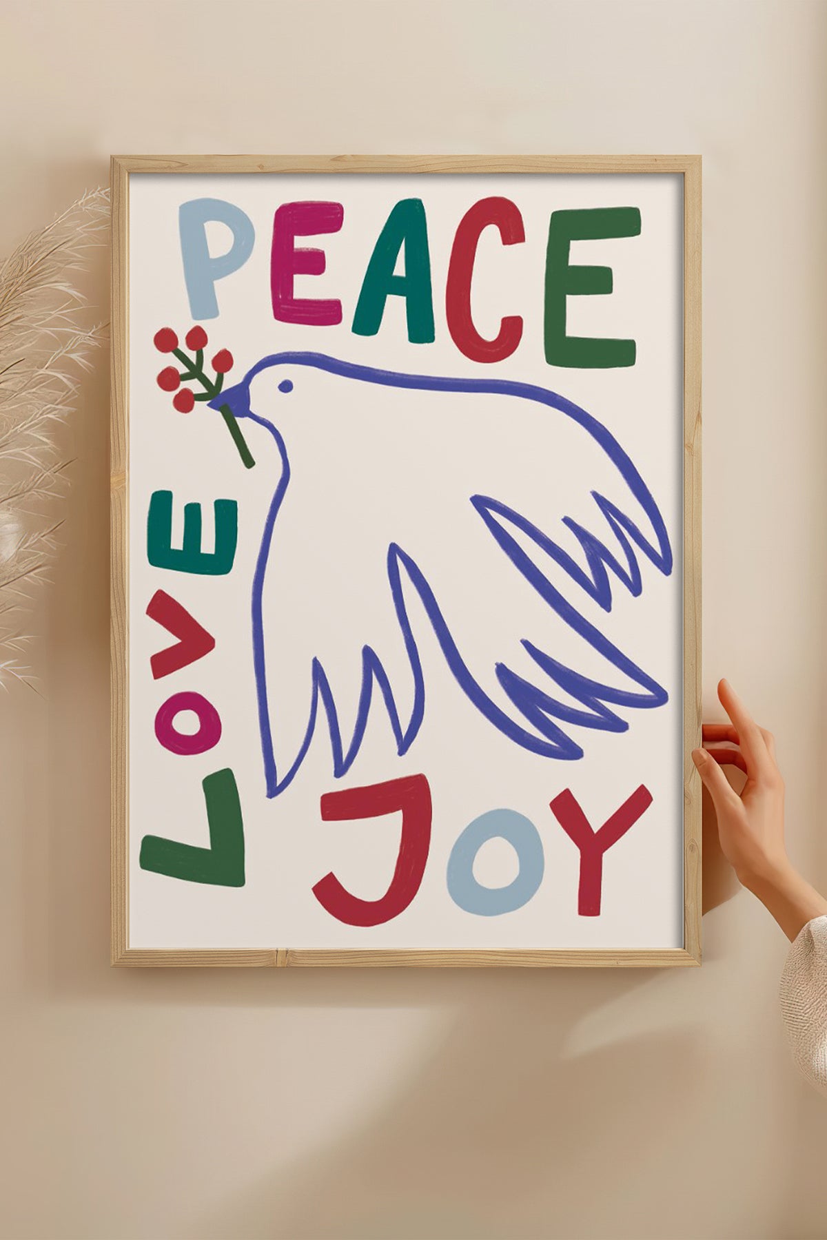HOMEPACK Ahşap Çerçeveli Tablo Çerçeveli Poster Sanatsal Modern Duvar Dekoru BEK-8117