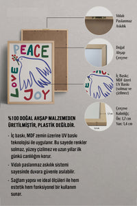 HOMEPACK Ahşap Çerçeveli Tablo Çerçeveli Poster Sanatsal Modern Duvar Dekoru BEK-8117