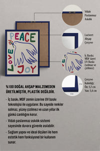 HOMEPACK Ahşap Çerçeveli Tablo Çerçeveli Poster Sanatsal Modern Duvar Dekoru BEK-8117