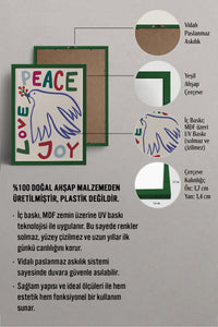 HOMEPACK Ahşap Çerçeveli Tablo Çerçeveli Poster Sanatsal Modern Duvar Dekoru BEK-8117