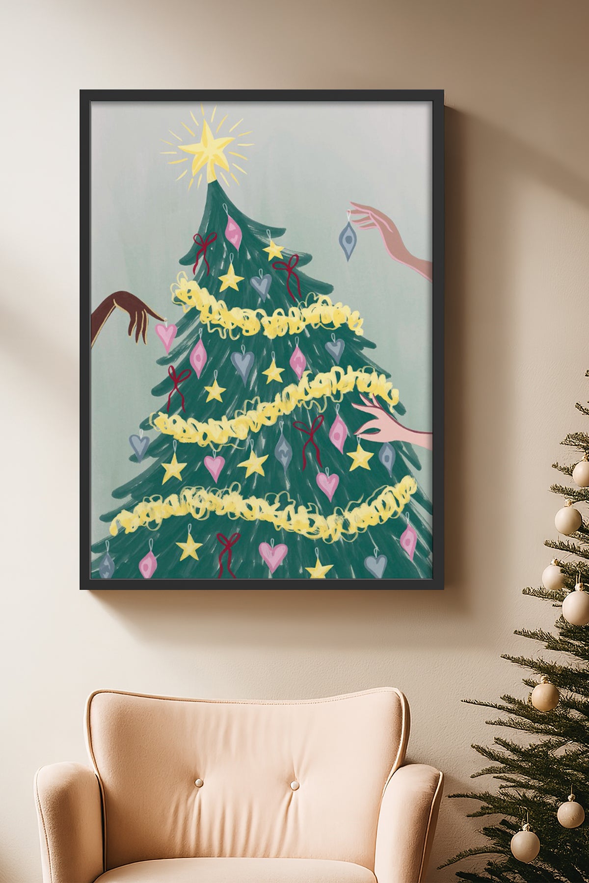 HOMEPACK Ahşap Çerçeveli Tablo Çerçeveli Poster Sanatsal Modern Duvar Dekoru BEK-8118