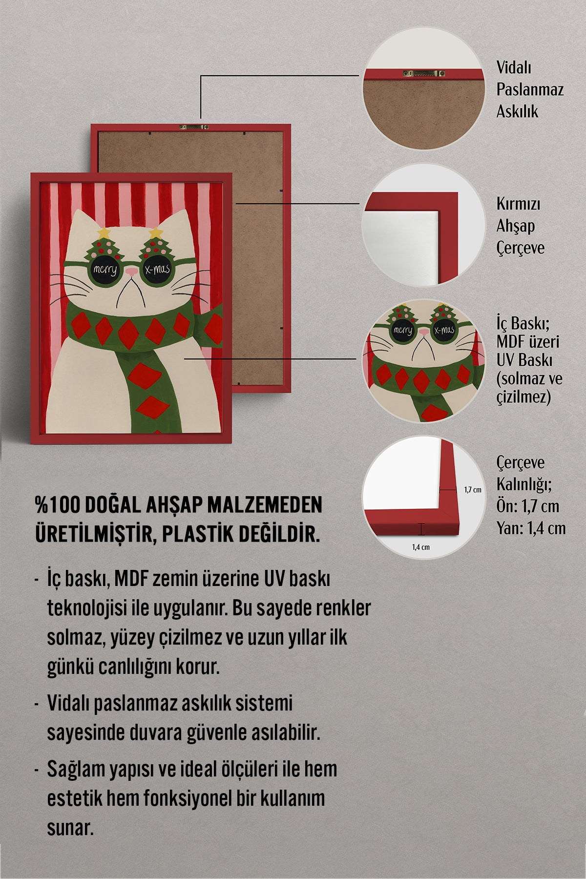 HOMEPACK Ahşap Çerçeveli Tablo Çerçeveli Poster Sanatsal Modern Duvar Dekoru BEK-8121