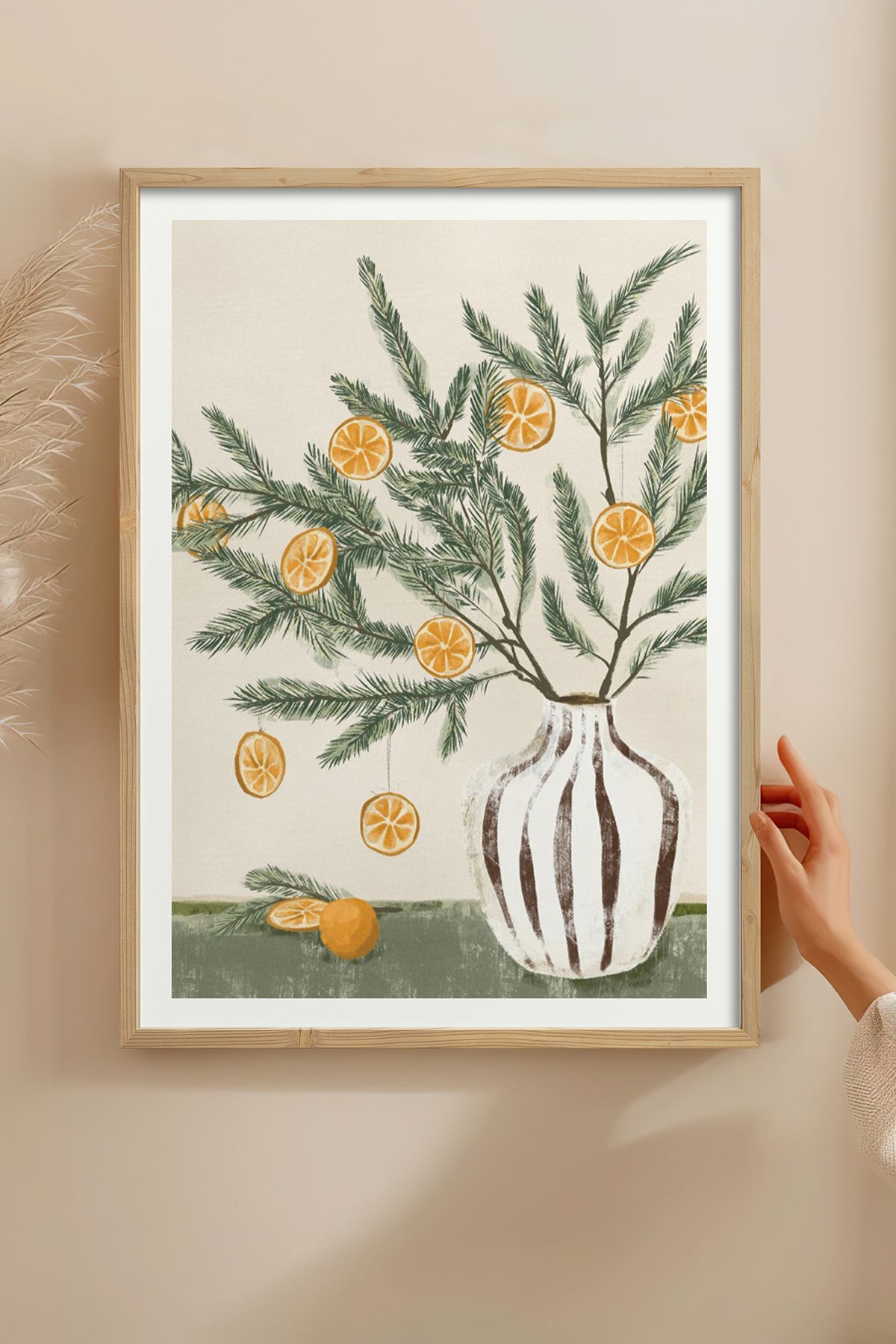 HOMEPACK Ahşap Çerçeveli Tablo Çerçeveli Poster Sanatsal Modern Duvar Dekoru BEK-8124