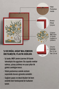 HOMEPACK Ahşap Çerçeveli Tablo Çerçeveli Poster Sanatsal Modern Duvar Dekoru BEK-8124