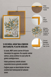 HOMEPACK Ahşap Çerçeveli Tablo Çerçeveli Poster Sanatsal Modern Duvar Dekoru BEK-8124