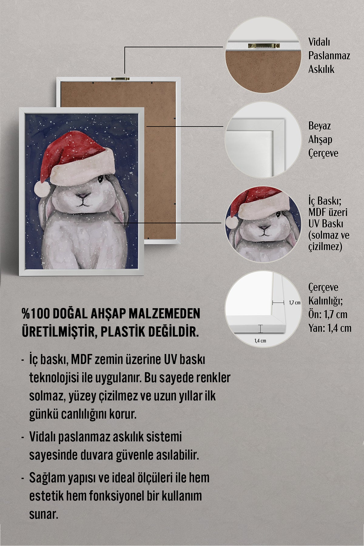 HOMEPACK Ahşap Çerçeveli Tablo Çerçeveli Poster Sanatsal Modern Duvar Dekoru BEK-8130