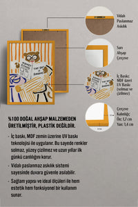 HOMEPACK Ahşap Çerçeveli Tablo Çerçeveli Poster Sanatsal Modern Duvar Dekoru BEK-8133