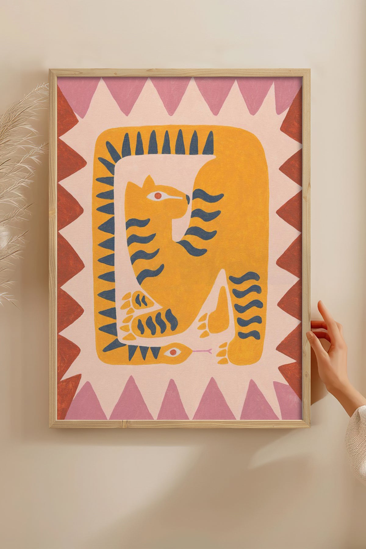 HOMEPACK Ahşap Çerçeveli Tablo Çerçeveli Poster Sanatsal Modern Duvar Dekoru BEK-8136