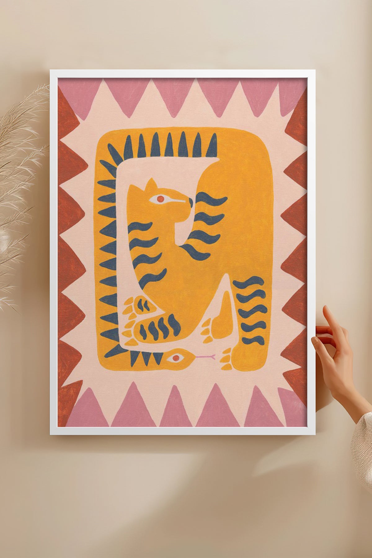 HOMEPACK Ahşap Çerçeveli Tablo Çerçeveli Poster Sanatsal Modern Duvar Dekoru BEK-8136