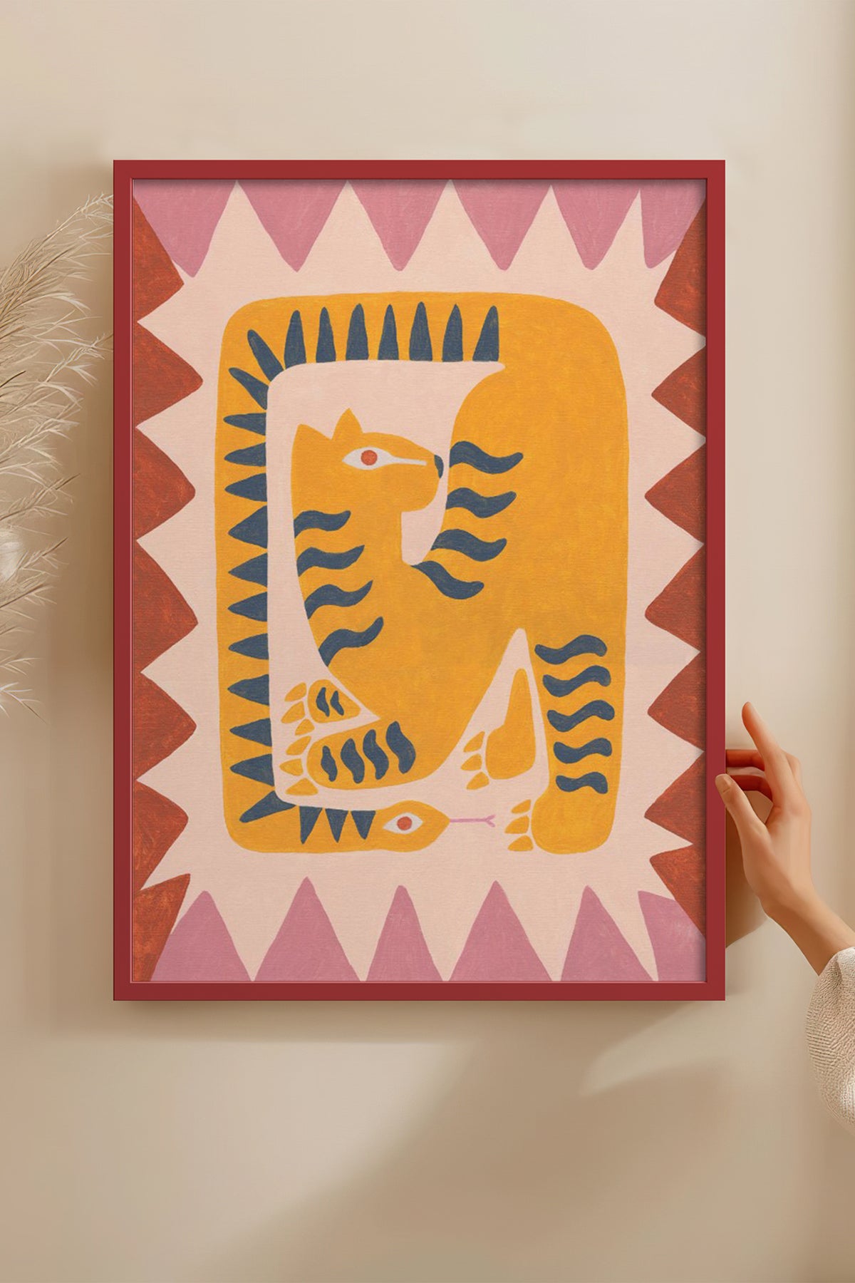HOMEPACK Ahşap Çerçeveli Tablo Çerçeveli Poster Sanatsal Modern Duvar Dekoru BEK-8136